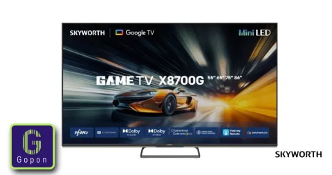 تلفزيون سكاي وورث الذكـي للألعاب 86 بوصـة ميني إل إي دي بدقة 4K مع جوجل تي في