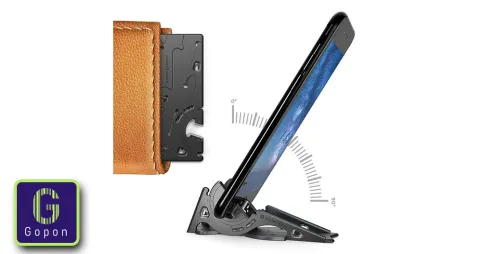 Mini Foldable Pocket Sized Phone Holder Tripod with Interchangeable Adapters - Assorted Colors