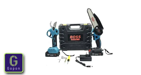 مقص تقليم لاسلكي 2 في 1 مع طقم منشار يدوي صغير من BOSS 