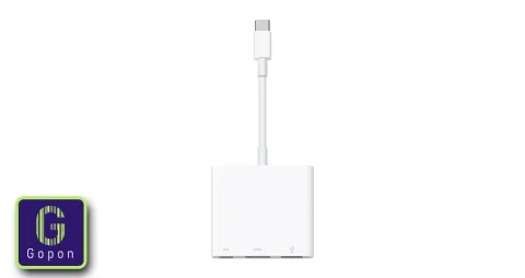 محول متعدد المنافذ USB-C رقمي من ابل - ابيض