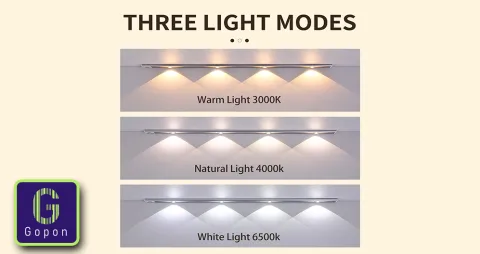 شريط إضاءة LED بطول 60 سم مزود بمستشعر حركة وقابل لإعادة الشحن 
