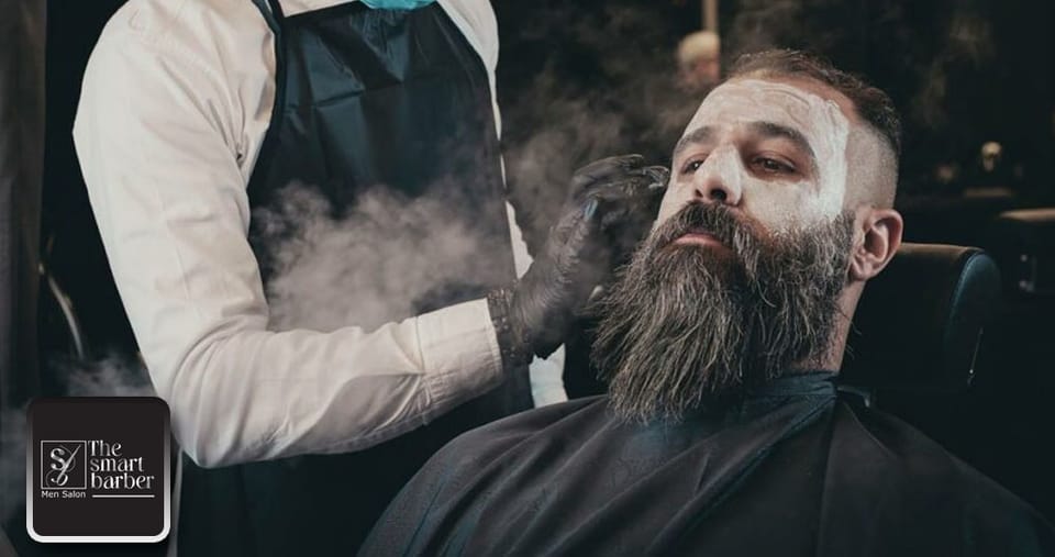 باقة العناية الشاملة ( قص شعر + سشوار+ لحية + ماسك + سنفرة + بخار وجه +  سيروم معالج للبشرة ) 