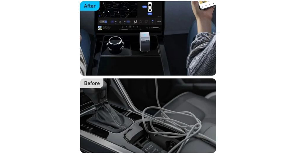 شاحن سيارة نانو بقـوة 75 واط نفذ USB-C وكيبل USB-C مدمج قابل للسحب من من أنكر