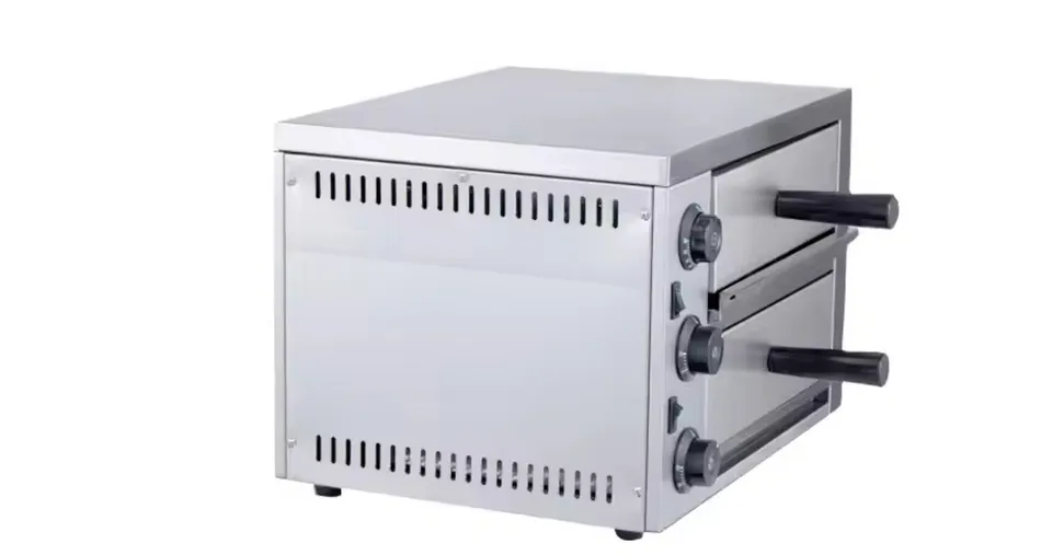 Double Tray Stainless Steel Electric Pizza Oven 3.2KW - Silver