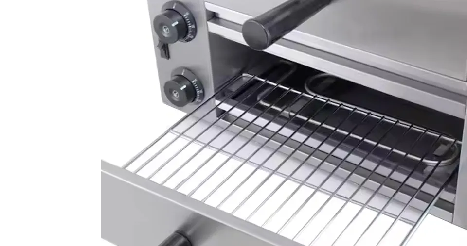 Double Tray Stainless Steel Electric Pizza Oven 3.2KW - Silver