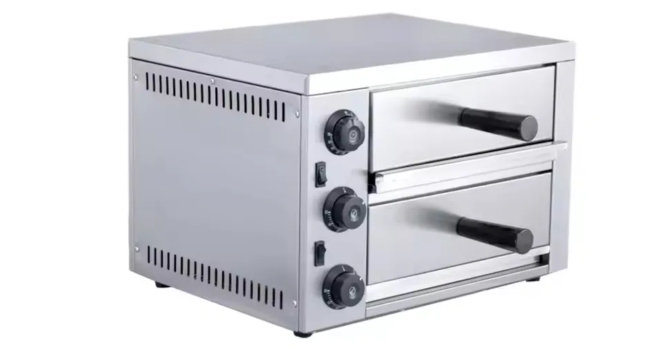 Double Tray Stainless Steel Electric Pizza Oven 3.2KW - Silver