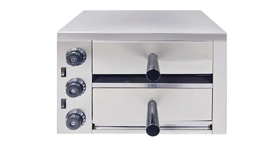 Double Tray Stainless Steel Electric Pizza Oven 3.2KW - Silver