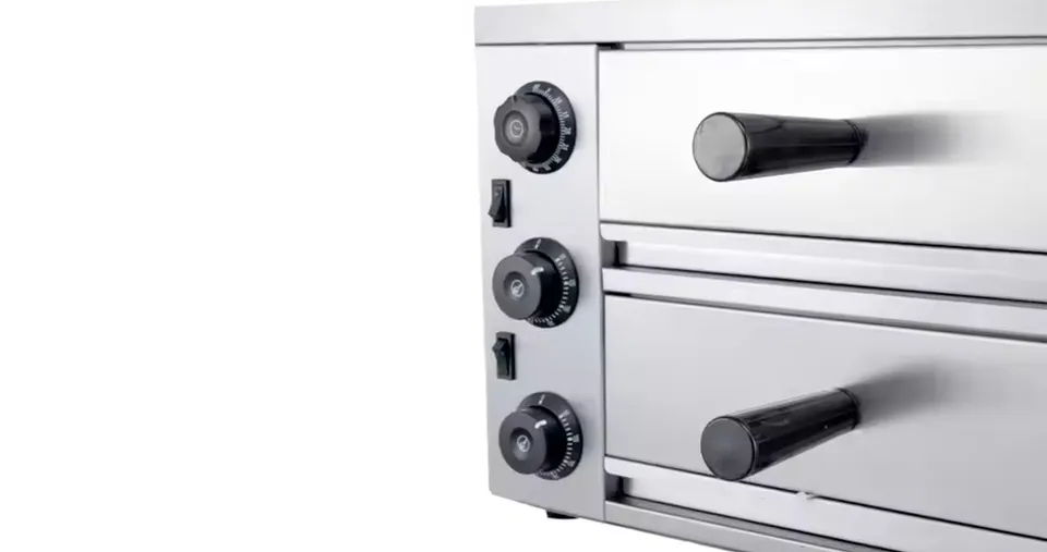 Double Tray Stainless Steel Electric Pizza Oven 3.2KW - Silver