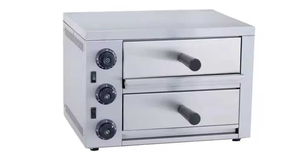 Double Tray Stainless Steel Electric Pizza Oven 3.2KW - Silver