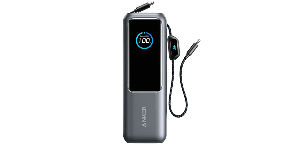 Anker Power Bank USB + Type-C 165W Fast Charging 25000mAh Built-In Dual Type-C Cable - Black