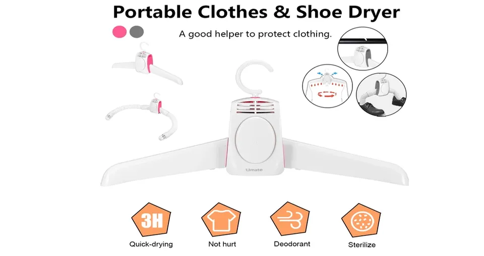 Umate Portable Clothes & Shoes Dryer with Ceramic Heating Technology 150W - White