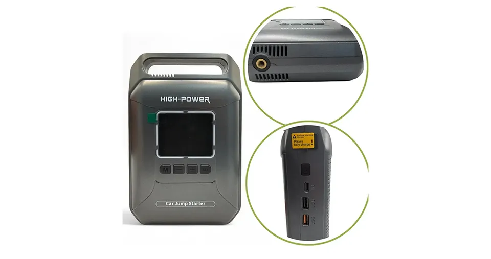 جهاز تشغيل سيارات فاخر 4 في 1 بقوة 1600 أمبير وضاغط هواء 150 PSI مع شاشة LCD وUSB-C ومصباح LED