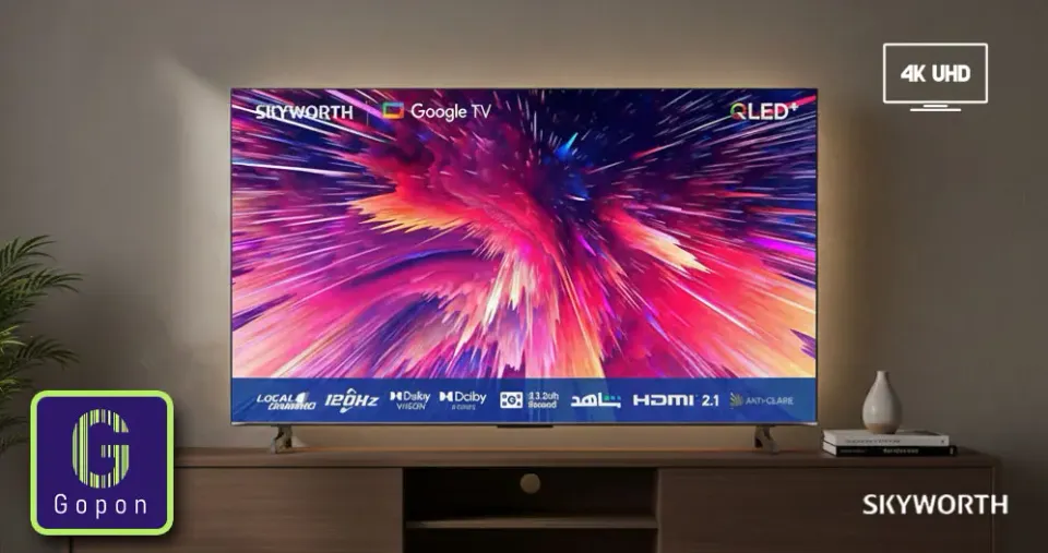 تلفزيون ذكي بنظام أندرويد 100 بوصة QLED بدقة 4K UHD من سكاي وورث