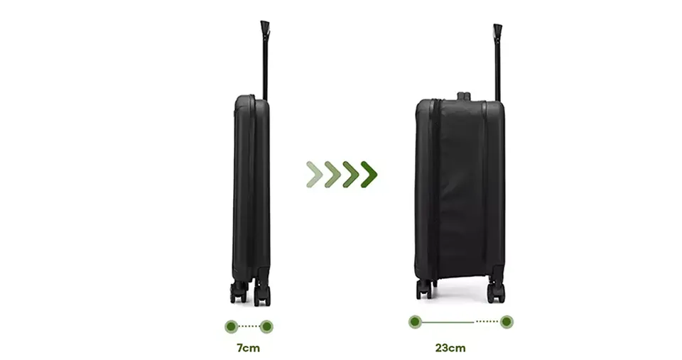 حقيبة سفر قابلة للطي والتوسيع مع عجلات دوّارة 360 درجـة وقفل رقمي – مقاس 20 بوصة