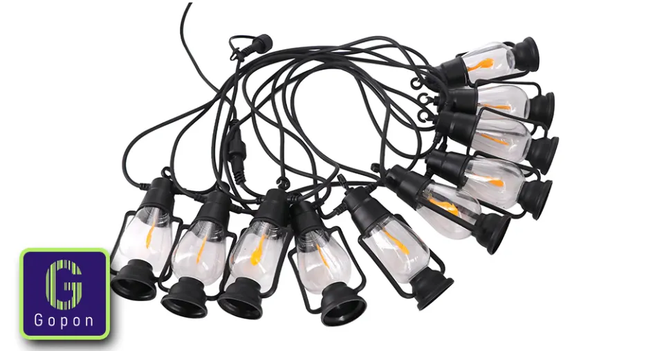 سلسلة أضواء LED تعمل بالطاقة الشمسية بتأثير اللهب مع 4 أوضاع وطول 6 متر مـزود بـ 10 مصابيح كابل مطاطي مقاوم للماء بقـدرة 1.35 واط مع بطارية بسـعة 1200 مللي لفناء الحديقة والشرفة وديكور الحفلات