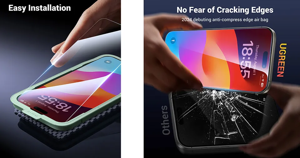 Ugreen HD Screen Protector with Installation Frame for iPhone 16 Pro (2-Pack)