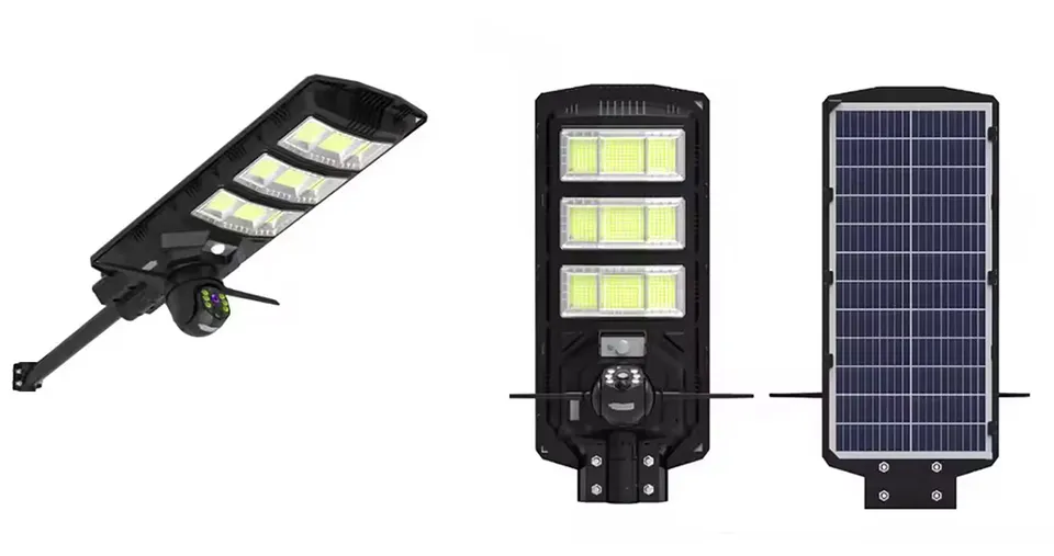 2 x 1 Solar Street Light with 4G & 4K AI Camera, Night Vision, Motion Sensor, Mobile App & Remote Control 450W