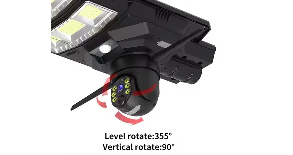 2 x 1 Solar Street Light with 4G & 4K AI Camera, Night Vision, Motion Sensor, Mobile App & Remote Control 450W