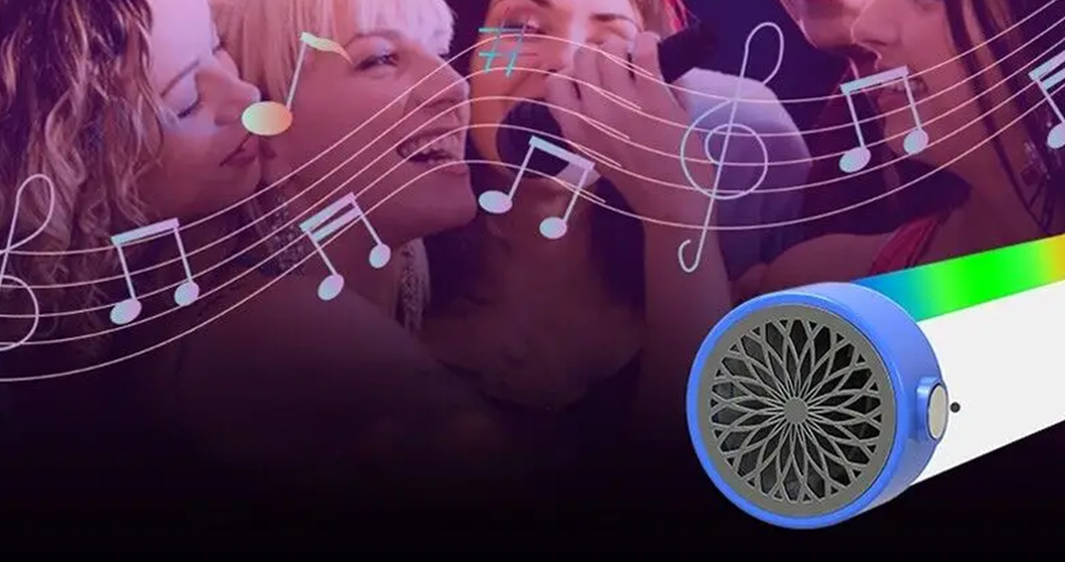 أنبوب ضوء LED مغناطيسي RGB مع سماعة بلوتوث وصوت محيطي 360° وتصميم قابل للتعليق وبطارية قابلة لإعادة الشحن 1500 مللي أمبير