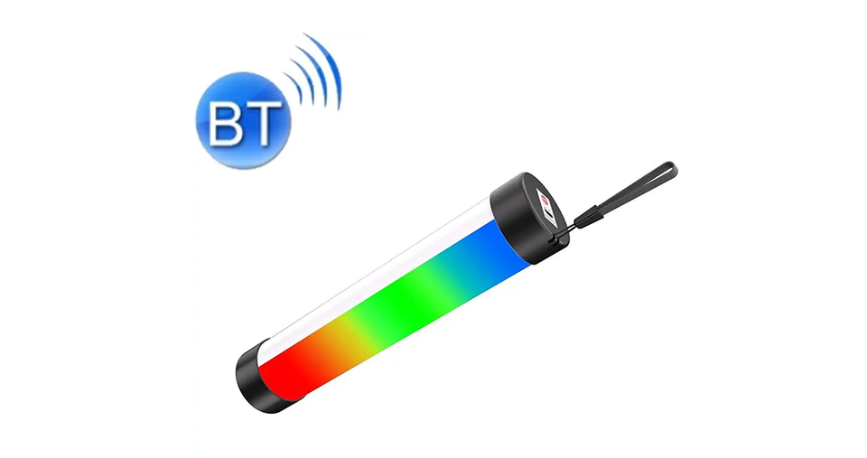 أنبوب ضوء LED مغناطيسي RGB مع سماعة بلوتوث وصوت محيطي 360° وتصميم قابل للتعليق وبطارية قابلة لإعادة الشحن 1500 مللي أمبير