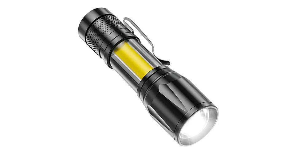 كشاف LED صغير فائق السطوع قابل لإعادة الشحن عبر USB مع تقريب تلسكوبي وهيكل من سبائك الألومنيوم مقاوم للماء