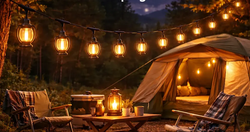 Electric Lantern Style 5M String Lights with 10 Vintage Bulbs, EU Plug, Warm LED for Outdoor Garden & Party Decor