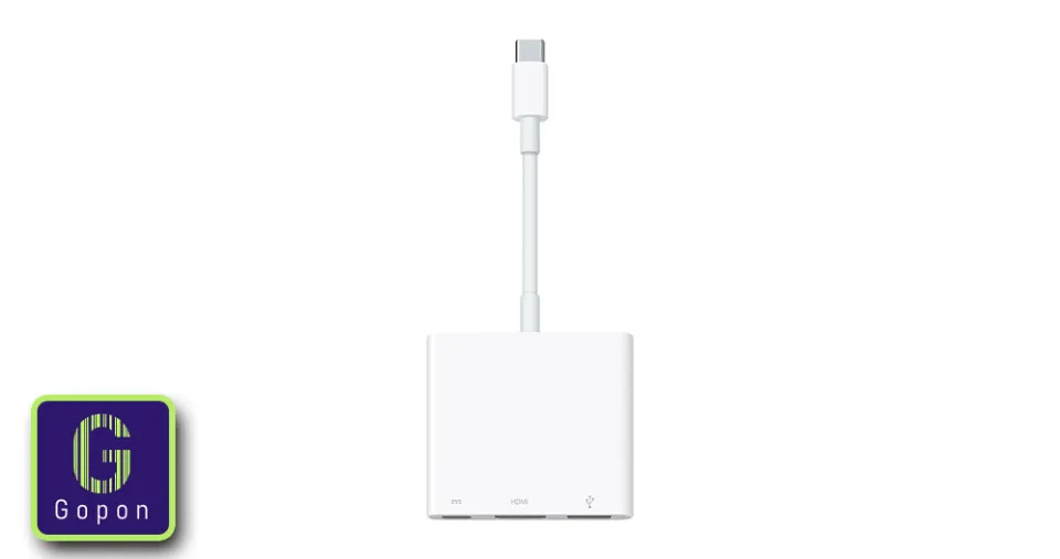محول متعدد المنافذ USB-C رقمي من ابل - ابيض