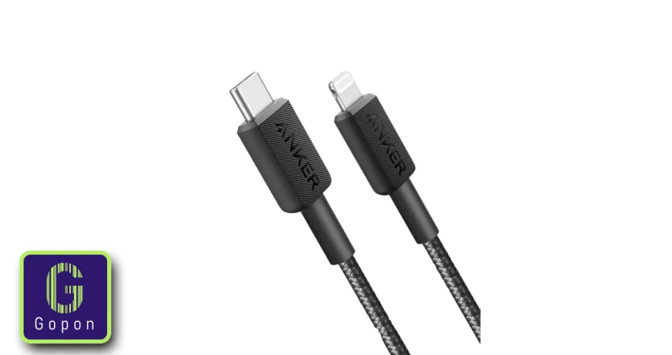 كيبل شحن Lightning إلى Type C بطول 0.9 متر - باللون الاسـود من أنكر