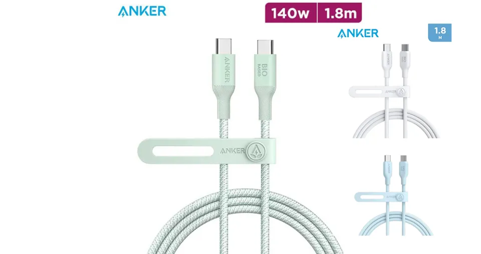 كيبل USB-C إلى USB-C بطول 1.8 متر 140 واط من أنكر