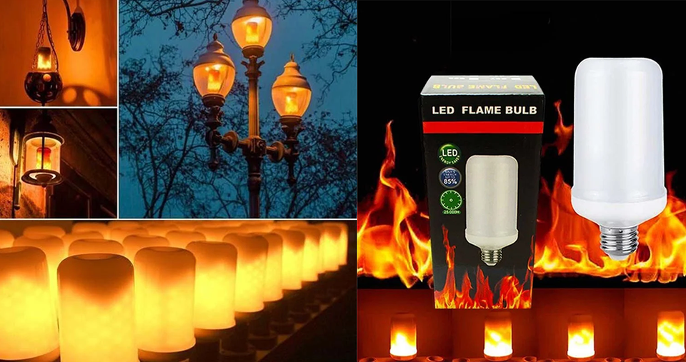 مبة LED بتأثير اللهب المتحرك بقـوة 5 واط قاعدة E26/E27 بـ إضاءة ديكورية