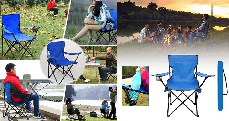 Foldable Camping Chair with Cup Holder