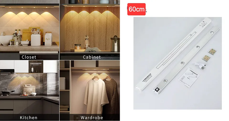 Rechargeable LED Motion Sensor Light Bar – 60cm