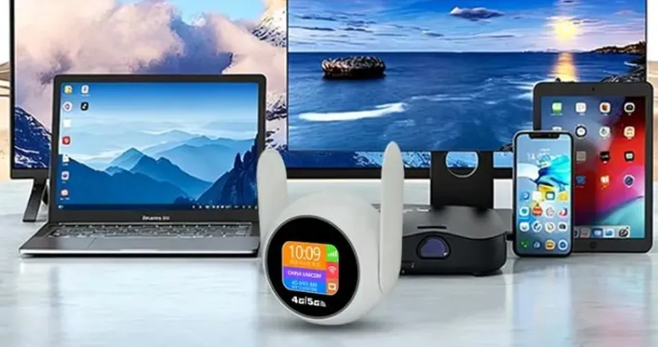 راوتر CPE Q50 لاسلكي 4G/5G LTE بتقنية WiFi 6 مع شريحة نانو SIM وهوائيين ومنفذ LAN